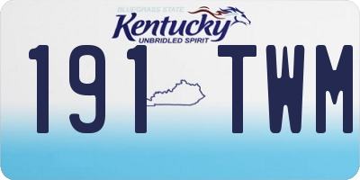 KY license plate 191TWM