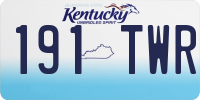 KY license plate 191TWR