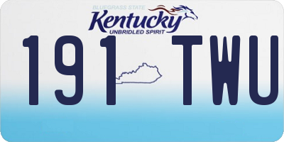 KY license plate 191TWU