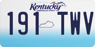 KY license plate 191TWV