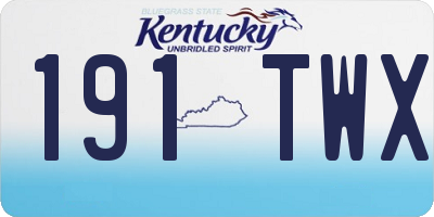 KY license plate 191TWX