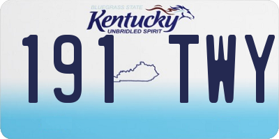 KY license plate 191TWY