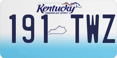 KY license plate 191TWZ