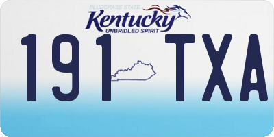 KY license plate 191TXA