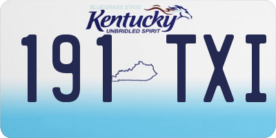 KY license plate 191TXI