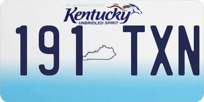 KY license plate 191TXN