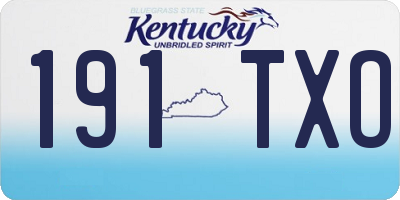 KY license plate 191TXO