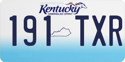 KY license plate 191TXR
