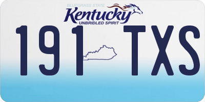 KY license plate 191TXS