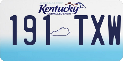 KY license plate 191TXW
