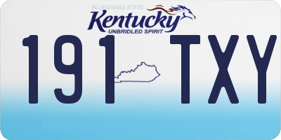 KY license plate 191TXY