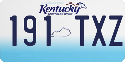 KY license plate 191TXZ