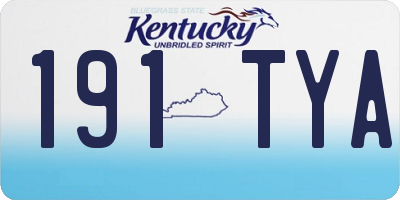 KY license plate 191TYA