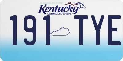 KY license plate 191TYE