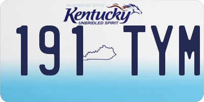 KY license plate 191TYM