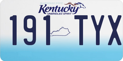 KY license plate 191TYX