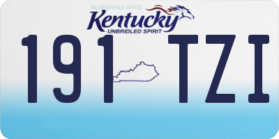 KY license plate 191TZI
