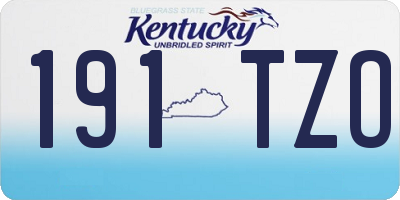 KY license plate 191TZO