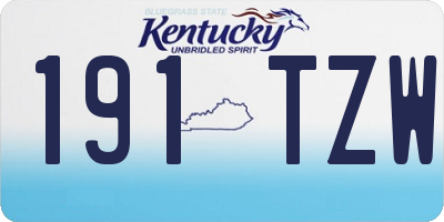 KY license plate 191TZW