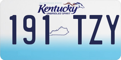 KY license plate 191TZY