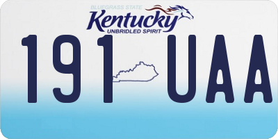 KY license plate 191UAA