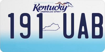 KY license plate 191UAB