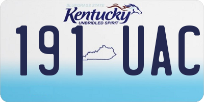 KY license plate 191UAC