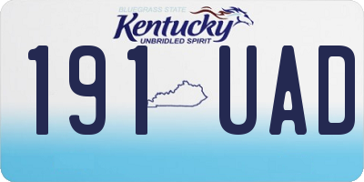 KY license plate 191UAD
