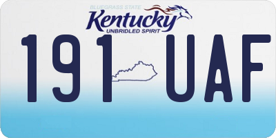 KY license plate 191UAF