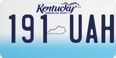 KY license plate 191UAH
