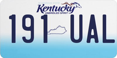 KY license plate 191UAL