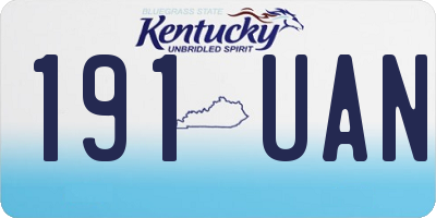 KY license plate 191UAN