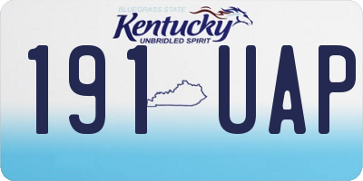KY license plate 191UAP