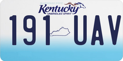 KY license plate 191UAV