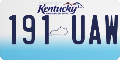 KY license plate 191UAW