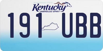 KY license plate 191UBB