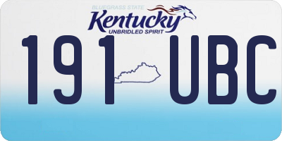 KY license plate 191UBC