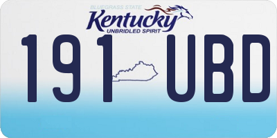 KY license plate 191UBD