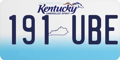KY license plate 191UBE