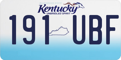 KY license plate 191UBF