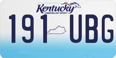 KY license plate 191UBG
