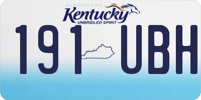 KY license plate 191UBH