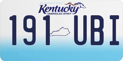 KY license plate 191UBI