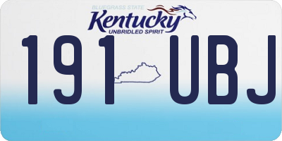 KY license plate 191UBJ