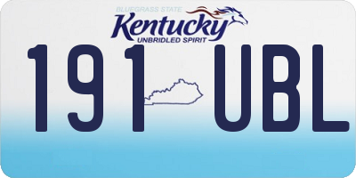 KY license plate 191UBL