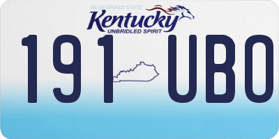 KY license plate 191UBO