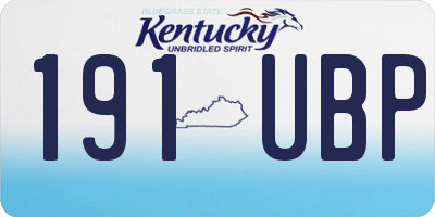 KY license plate 191UBP