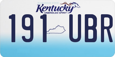 KY license plate 191UBR