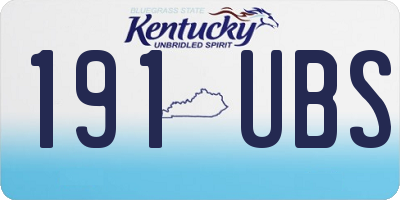 KY license plate 191UBS