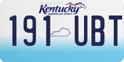 KY license plate 191UBT